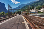 Blick auf den Bahnhof Faido.