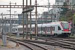 Nachschuss auf RABe 522 205, der am 25.10.2014 zusammen mit RABe 521 018 als S3 (Porrentruy - Olten) aus dem Bahnhof von Basel SBB fuhren.