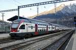 SBB RVD RABe 511 116 mit 019 am 25.12.18 in Brig am warten auf die Abfahrt.