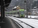 Der Ltschberger RABDe 535 bei der Einfahrt aus Interregio aus Spiez/Goppenstein in Brig am 23.02.2009  