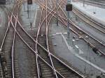 Chur Bahnhof (22.11.2005)Westlicher Gleiskopf der SBB als Zufahrt zu den Abstellanlagen und zum Dreischienengleis nach Ems Werk.