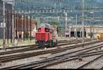 Nachschuss auf Tm 234 124-6 SBB als Rangierfahrt, die den Bahnhof Olten (CH) in nördlicher Richtung durchfährt.