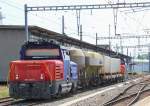 28.7.2014 Romanshorn. Hybrid-Lok Eem 923 022 abgestellt.