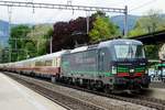 TR Trans Rail AG - AKE Eisenbahntouristik. Lago Maggiore-Express 2019 mit SBB Cargo International Vectron 193 258 anlässlich der Bahnhofsdurchfahrt Solothurn-West am 19. Mai 2019. Foto: Walter Ruetsch