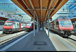 SBB-Fernverkehrstreffen im Bahnhof Bern (CH):  Bt 50 85 26-94 928-6 mit Zuglok Re 460 ??? als IC 721 (IC 1) von Genève-Aéroport (CH) nach St.