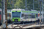 RABe 525 030-3 (Bombardier/Alstom NINA) der BLS AG ist im Bahnhof Bern (CH) an diesem heißen Mittwochnachmittag abgestellt.