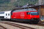 SBB SLM Re 460 043-3 am 10.07.26 in Brig Bhf vom Bahnsteig aus fotografiert 