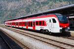 SBB Region Alps Stadler Flirt4 EVO 530 708 am 10.07.26 in Brig Bhf vom Bahnsteig aus fotografiert 