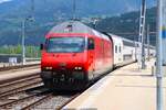 SBB SLM Re 460 064-9 am 10.07.26 in Brig Bhf vom Bahnsteig aus fotografiert 