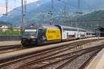 SBB SLM Re 460 028-4 am 10.07.26 in Brig Bhf vom Bahnsteig aus fotografiert 