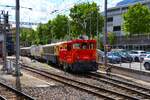 RhB Rangierlok Stadler Geaf2/2 20602 am 05.07.26 in Chur beim Rangieren vom Bahnsteig aus fotografiert 