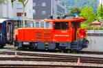RhB Rangierlok Stadler Geaf2/2 20602 am 05.07.26 in Chur beim Rangieren vom Bahnsteig aus fotografiert 