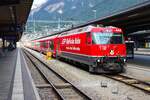 RhB Ge 4/4 III 643 am 06.07.26 in Chur mit dem RE nach St. Moritz