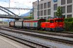 RhB Rangierlok Stadler Geaf2/2 20602 am 05.07.26 in Chur beim Rangieren vom Bahnsteig aus fotografiert 