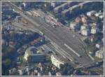 Abstellanlage Bahnhof Chur, links SBB, rechts RhB.