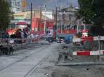 Grossbaustelle Bahnhof Chur. Die Arosabahn erhlt zwei neue Geleise in der Engadinstrasse. 26.10.2006