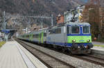 BLS EW III-Pendel mit der Re 420 502, ehemals SBB, als RE Interlaken Ost - Zweisimmen in Interlaken West am 4. Dezember 2020.
Seit dem 13. Dezember 2020 sind diese fotogenen Züge Geschichte.
Foto: Walter Ruetsch