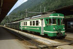 Be 4/4 11 der BAM mit einem Sonderzug in Interlaken im Rahmen der Jubiläumsveranstaltung 'Rail in 88', 13.08.1988 - Scan vom Dia