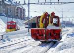 SBB/CJ: Kampf gegen den Schnee auf normaler und schmaler Spur in La Chaux-de-Fonds am 25.