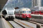 Thurbo Triebzug der S12 nach Chur und RAe TEE-II(SIG/MFO 1961)im Bahnhof Landquart.10.05.14