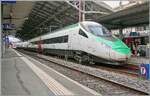 Der FS Trenitalia ETR 610 012 (93 85 5 610 612-9 CH-TI) in der neuen euroCITY (eC)  Farbgebung wartet in Lausanne auf Gleis 4 als EC 47 auf die Abfahrt nach Milano Centrale. 

9. August.2026