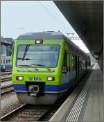 BLS Triebzug NINA 10 als Regio nach Frutigen aufgenommen am 28.07.08 im Bahnhof von Spiez. (Hans) 