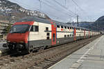 SBB IC2000 mit Familienwagen. Bahnhof Visp, 04.Februar 2021, Schweiz.