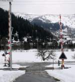 Bahnbergang kurz vor Ilanz 23.2.09
