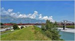 RJ165 auf der Rheinbrücke zwischen der Schweiz und dem Fürstentum Lichtenstein.(02.09.2016)