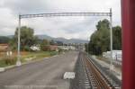 Grenzberschreitener Verkehr Schweiz-Italien.Neubaustrecke Mendrisio/CH-Varese/It.(Flughafen Malpensa)Hier wird der TILO fahren.Im Bild die Baustelle bei Stabio/CH.Auf der italienischen Seite ist der Ausbau der Strecke noch nicht so weit geraten.08.09.13