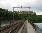 Rheinbrcke unterhalb vom Schloss Laufen am Rheinfall; 21.06.2010