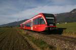 Nachdem die Linie Solothurn - Moutier seit 112 Jahren von Privatbahnen (SMB, RM und heute BLS) betrieben wurde, läuft im Dezember die Zeit der ex-RM-GTW im Jura ab und die SBB übernimmt die Züge Solothurn - Sonceboz-Sombeval. Die RM-GTW, hier RABe 526 282 am 14.11.2010 als R 5222 unterhalb Lommiswil, werden die nächsten Jahre im Luzerner Hinterland verbringen, bevor sie 2013 oder 2014 im SBB-Design wieder hier auftauchen sollen... 