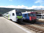 BLS - Regio nach Bern - Belp mit dem Triebzug 515 008-1 bei der ausfahrt aus dem Bahnhof Biel am 13.07.2016