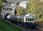 JAHRESRÜCKBLICK 2015
von Walter Ruetsch
OKTOBER
BLS: BCFe 4/4 736 vor dem Portal des Grenchenberg-Tunnels (8578), Seite Grenchen-Nord am 1. Oktober 2015. 
