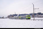 Ein RBDe 565 unterwegs mit dem Zusatzwagen Bt 943 als S4 in Richtung Thun.