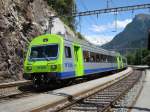 BLS-Extrazug mit EW III Wagen von Brig nach Bern bei der Durchfahrt im Bahnhof Lalden am 16.6.2007