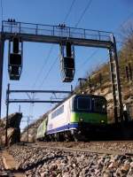 Re 420 510 mit RE Bern-Brig zwischen Lalden und Brig am 17.02.2008