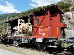 bls - Im Bahnhofsareal von Lalden abgestellter Dienstwagen X 40 63 94 05 403-4 am 09.09.2009