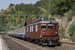 100 Jahre BLS: Sonderzug mit der Ae 4/4 251 bei Ausserberg am 7. September 2013.
Foto: Walter Ruetsch