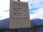 Ein paar Informationen ber das Luogelkin-Viadukt, derartige Tafeln findet man an den drei groen Brcken entlang des Hhenweges.