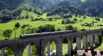 100 Jahre BLS: Sonderzug, gezogen von Ae 4/4 251, auf dem Kanderviadukt bei Frutigen am 30.06.2013.