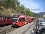RABe 526 283-7 am 26.4.09 in Gnsbrunnen als Regio 5222 kurz bevor er in den Weissensteintunnel fahren wird.
