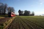 Solothurn gilt als eher neblige Stadt, auch am 14.11.2010 lag eine Nebeldecke ber dem Tal, als mir RABe 526 282 bei Lommiswil vor die Linse fuhr. 