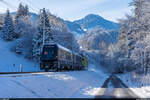 BLS Re 465 009 / Burgholz, 3. Dezember 2021<br>
Testfahrt mit GoldenPass-Express-Wagen Zweisimmen - Interlaken Ost