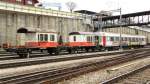 Die beiden von der SBB bernommenen Sputnik der BLS mit bergangskupplung fr die EW III Wagen standen am 21.03.2010 in Spiez