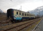 Ein versprayter bls B EWII steht am 28.11.2010 abgestellt in Interlaken Ost.