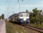 ABDe 4/8 751 kurz nach verlassen des Bahnhofes INS BN im Mrz 1990