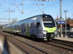 BLS - Triebzug RABe 515 026 bei der einfahrt im Bahnhof Münsigen am 24.12.2015