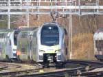 BLS - Triebzug RABe 515 014-8 abgestellt im Bahnhofsareal in Biel am 11.02.2016