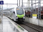 BLS - Regio nach Belp mit dem Triebzug RABe 515 017-2 bei der einfahrt in die Haltestelle Bern-Wankdorf am 25.03.2016